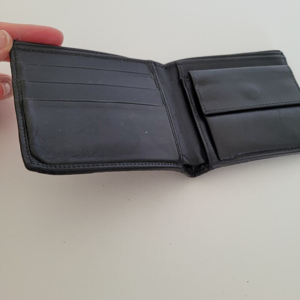 GUCCI Logo Men's Leather Card Bill Wallet Bifold Black Designer Medium Classic - Picture 3 of 12